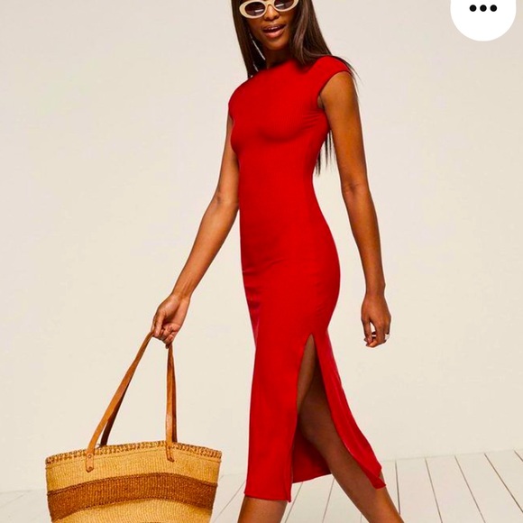 Reformation Dresses & Skirts - Reformation Greta Tensel Ribbed Midi Dress